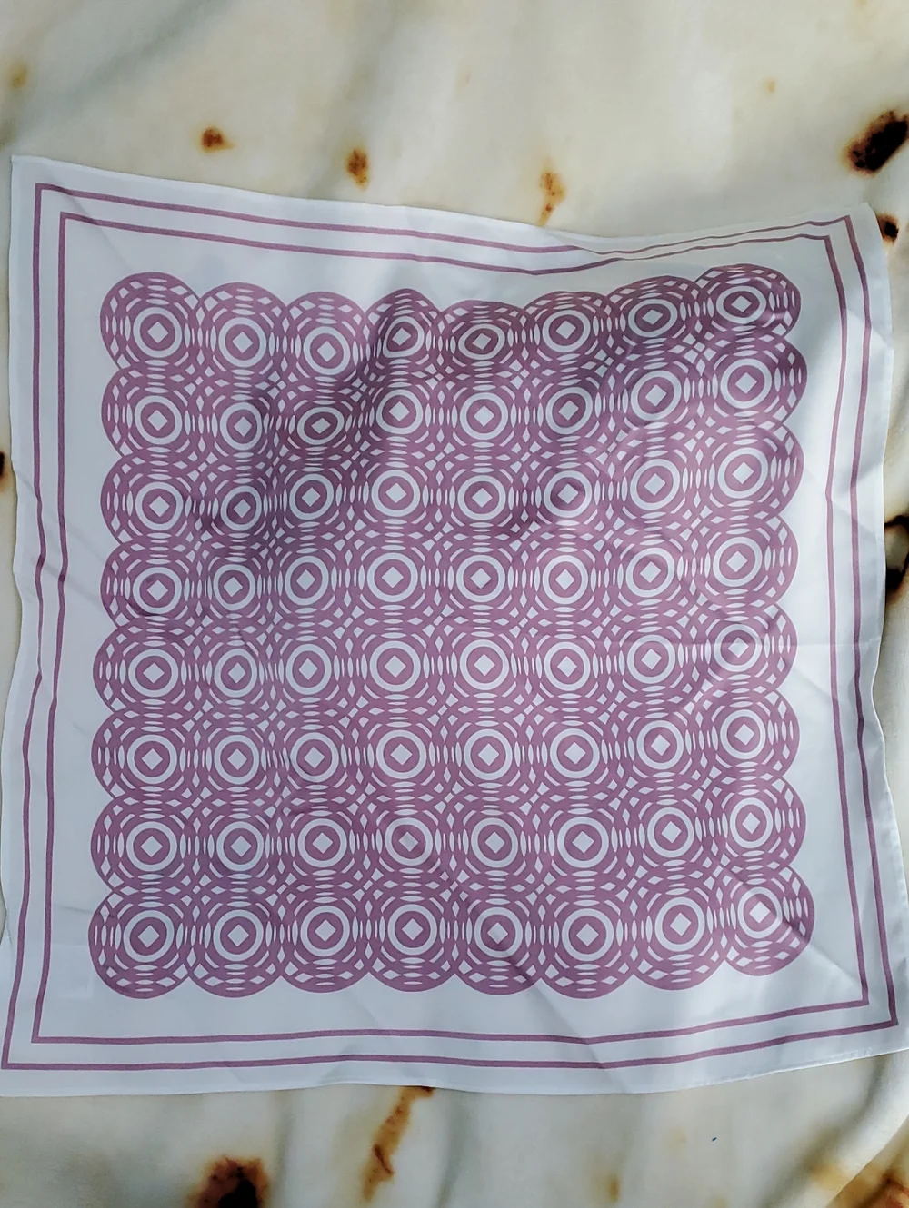 Muted Maroon Geometric Square Scarf Neckerchief